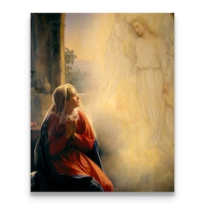Annunciation Canvas Art: Archangel Gabriel and Mary, by Carl Bloch