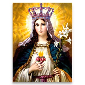 Our Lady Queen of Heaven & Earth, Canvas Art, Large Wall Decor, Fine Art Prints
