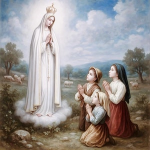 Our Lady of Fatima Canvas Art: Catholic Religious Picture