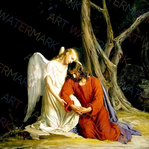 Jesus Agony in the Garden Canvas Wall Art by Carl Bloch