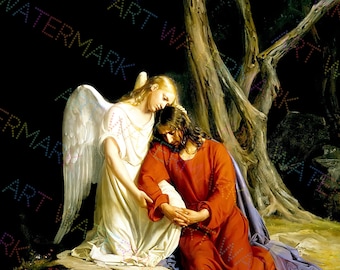 Jesus Agony in the Garden Canvas Wall Art by Carl Bloch