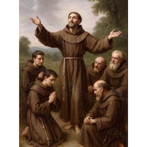 Saint Francis of Assisi Teaching Friars | Catholic Wall Art | St Francis Art | Wall Decor