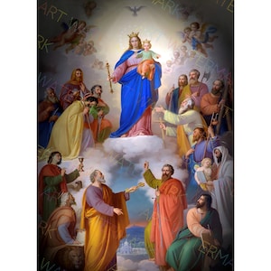 Mary Help of Christians Canvas Art: Catholic Home Decor