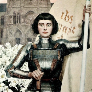 St. Joan of Arc Canvas Art, France Wall Decor, Catholic Martyer ,Saints Pictures