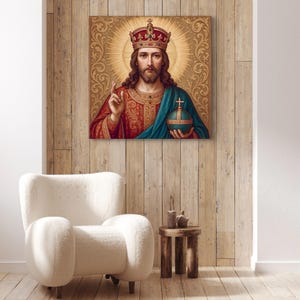 Christ the King Canvas Art: Jesus Christ Wall Hanging - Etsy