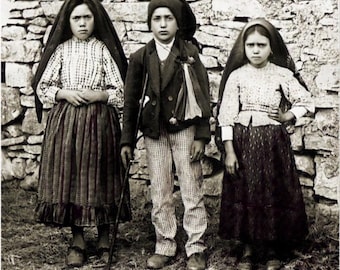 Children of Fatima Canvas Print: Antique Catholic Art
