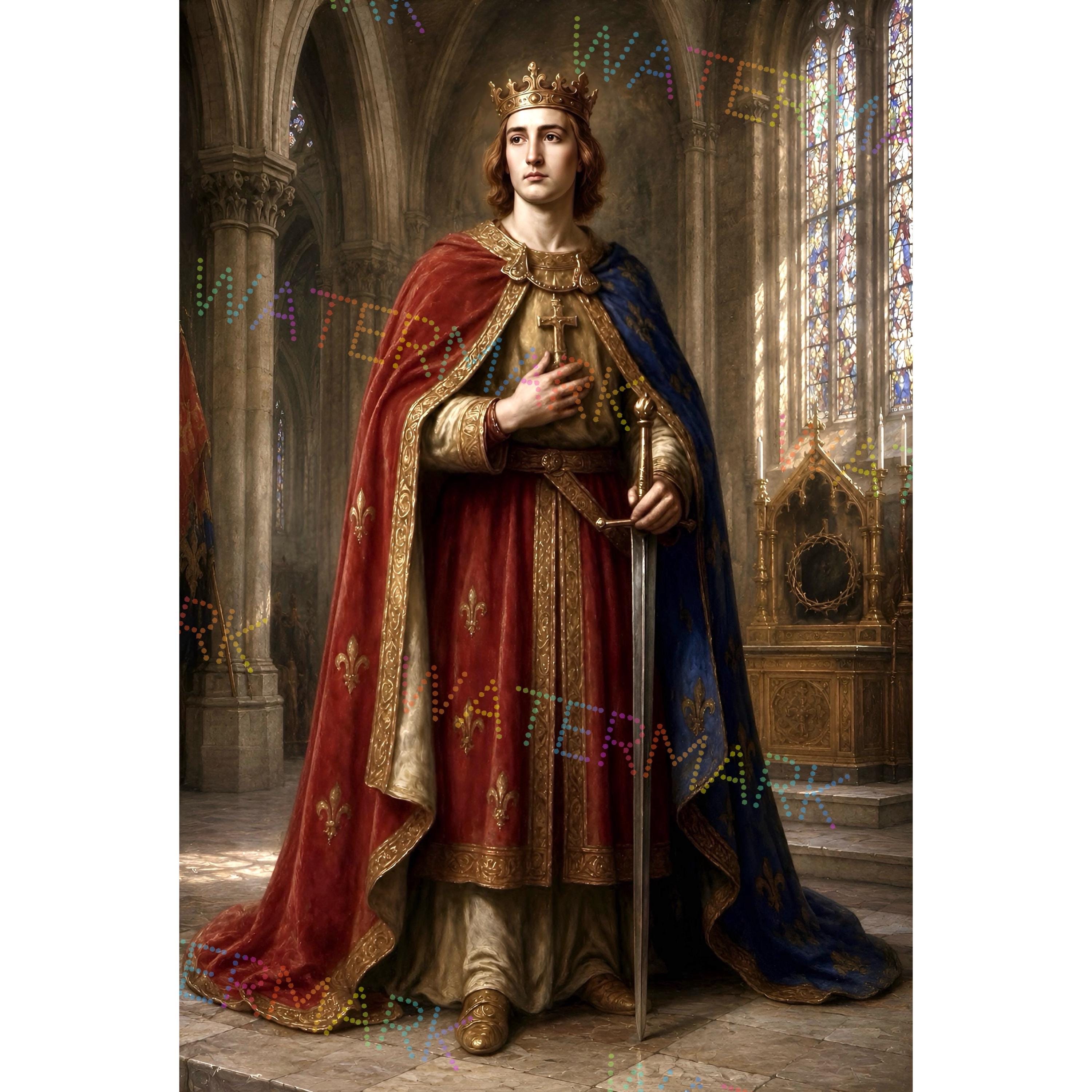 Saint Louis IX Canvas Wall Art – Medieval King of France, Religious ...