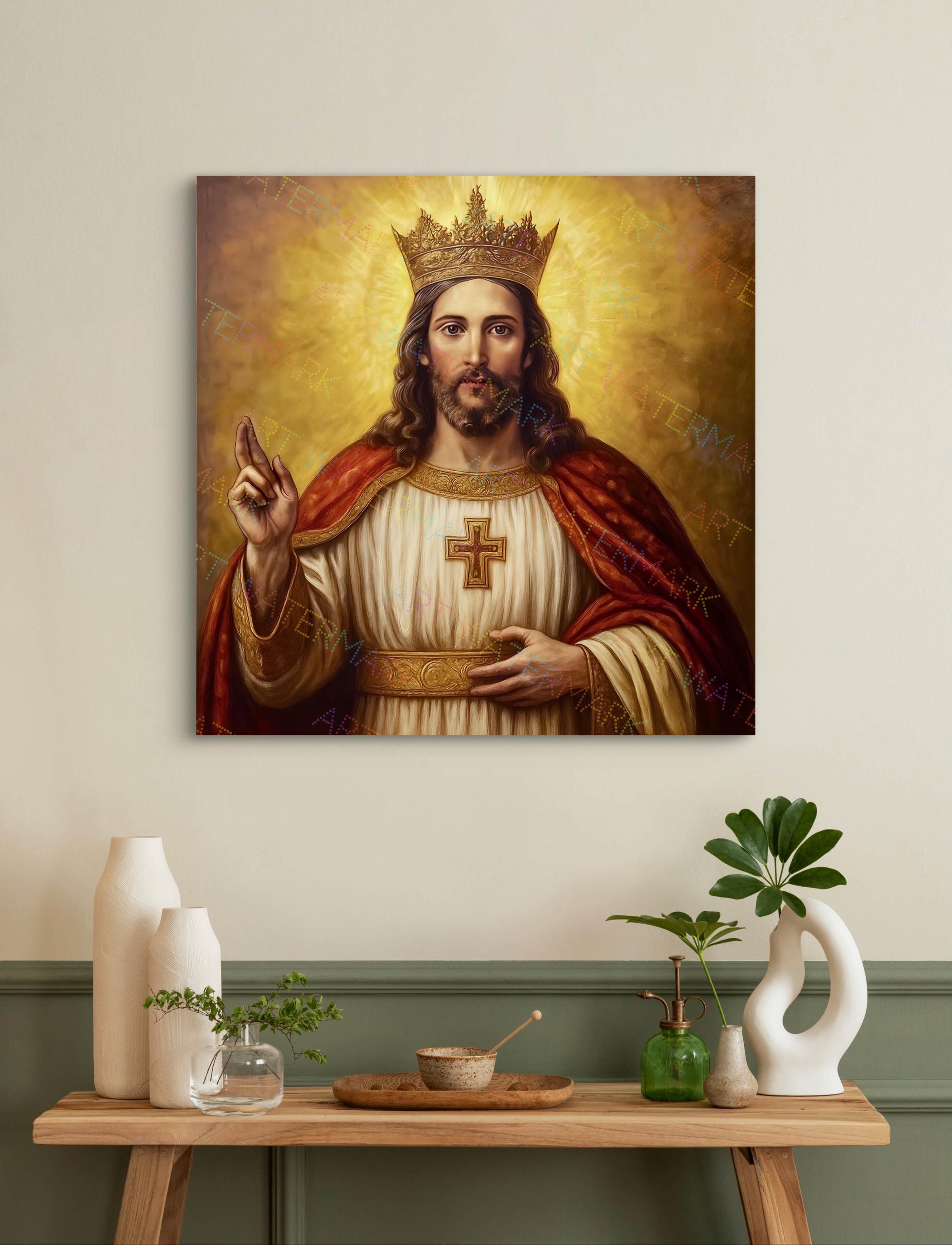 Christ the King Canvas Art: Radiant Jesus Wall Decor - Etsy
