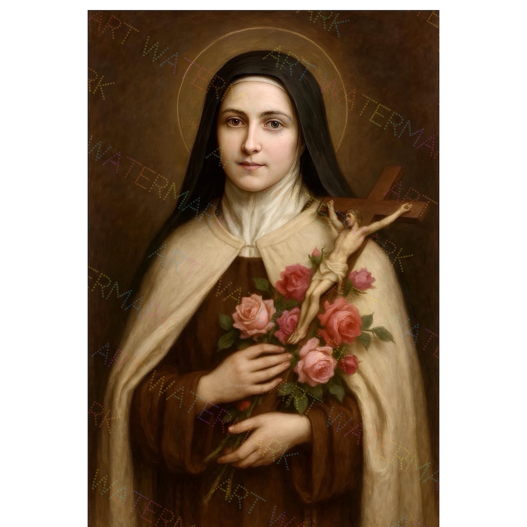 St Therese the Little Flower Digital Print, Saint Wall Art, Catholic ...