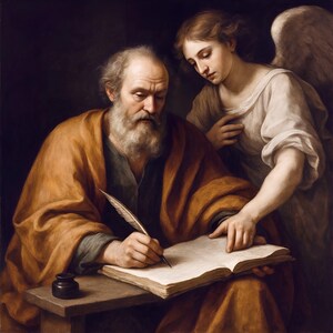 St Matthew Canvas | Apostle & Evangelist | Saint Pictures | Saint Artwork | Wall Art | Devotional Art