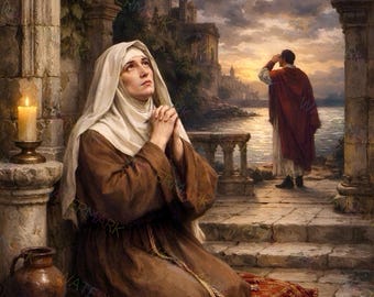 St. Monica Praying for St. Augustine Canvas