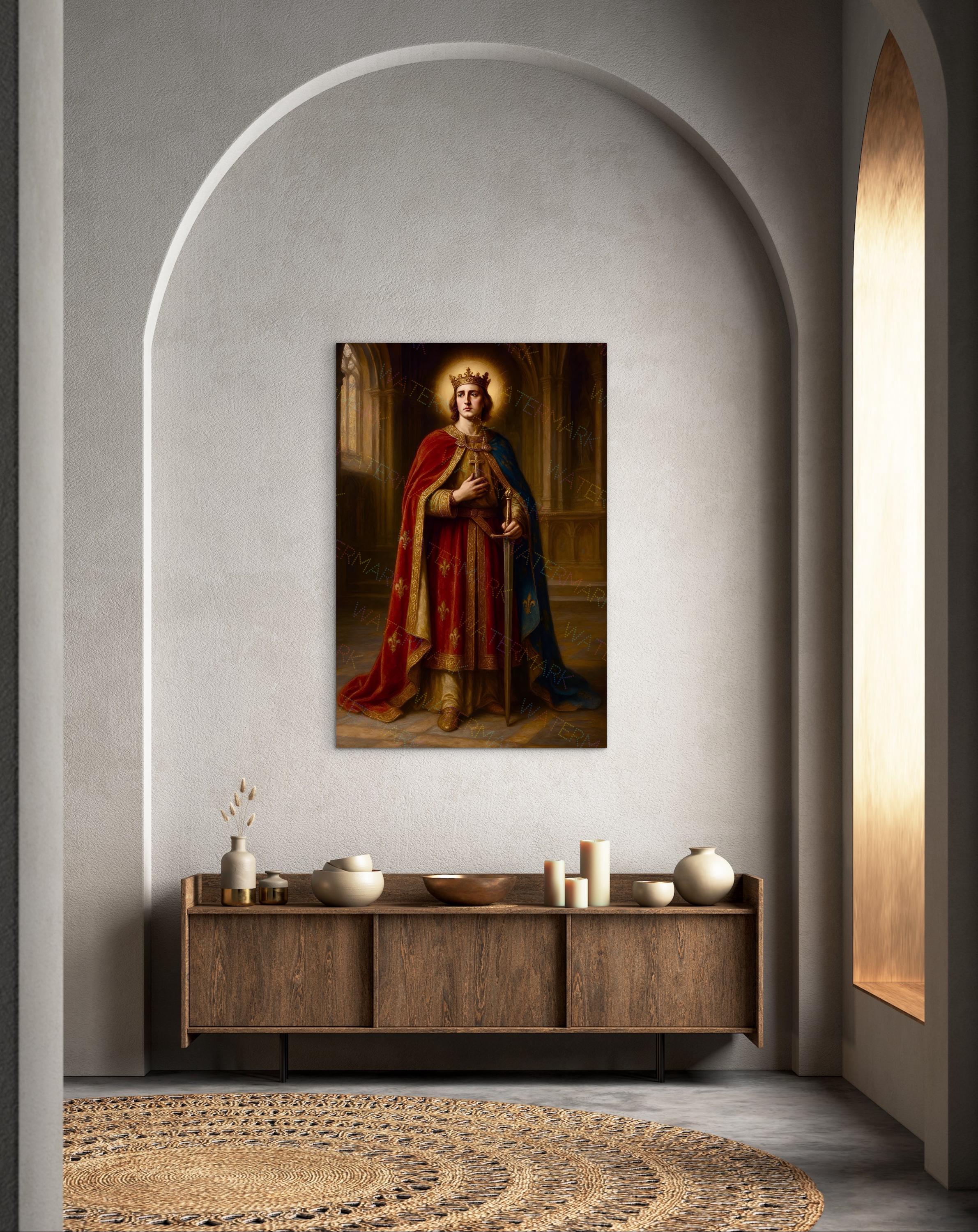 Saint Louis IX Canvas Wall Art – Medieval King of France Catholic Saint ...