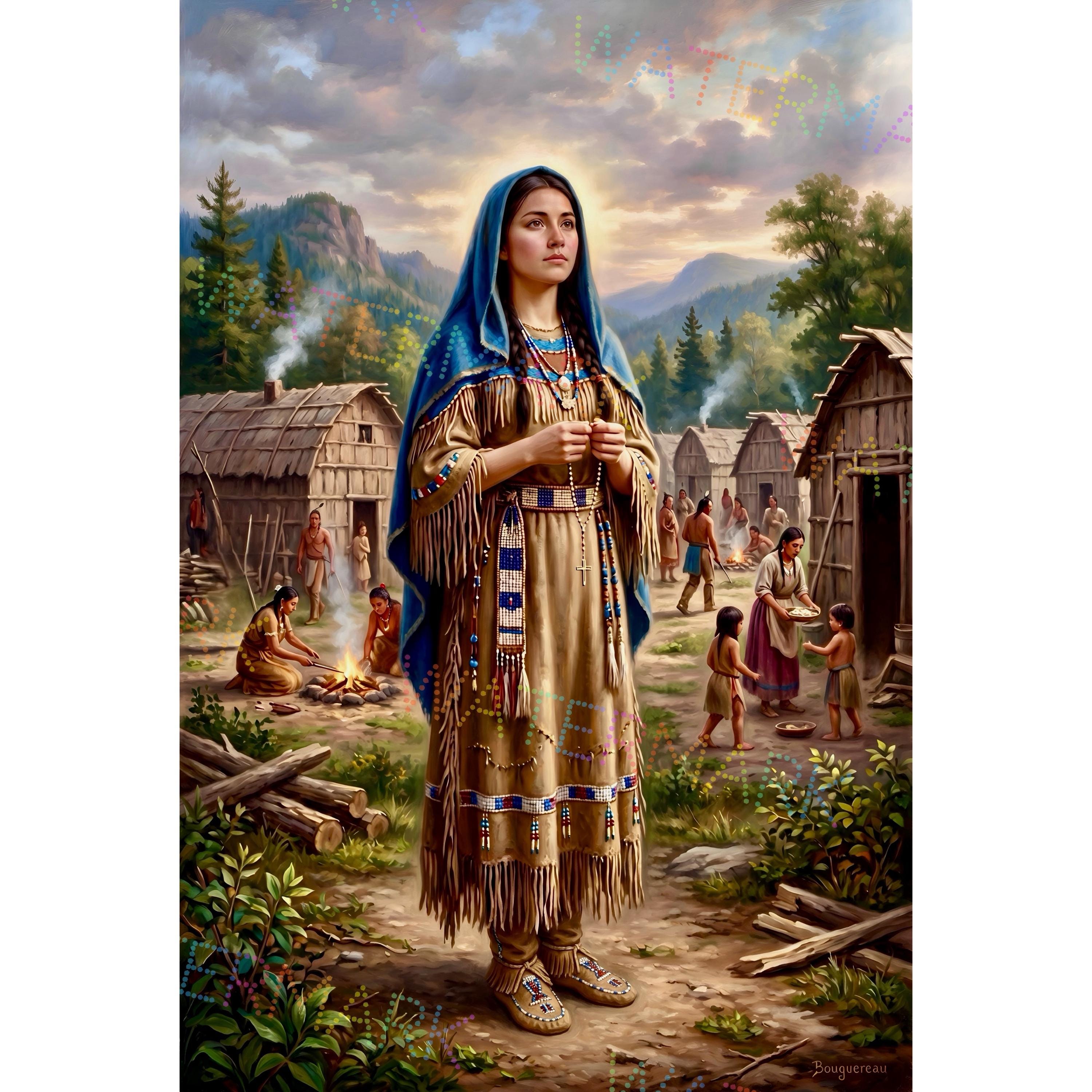 St. Kateri Tekakwitha Canvas Wall Art | Lily of the Mohawks