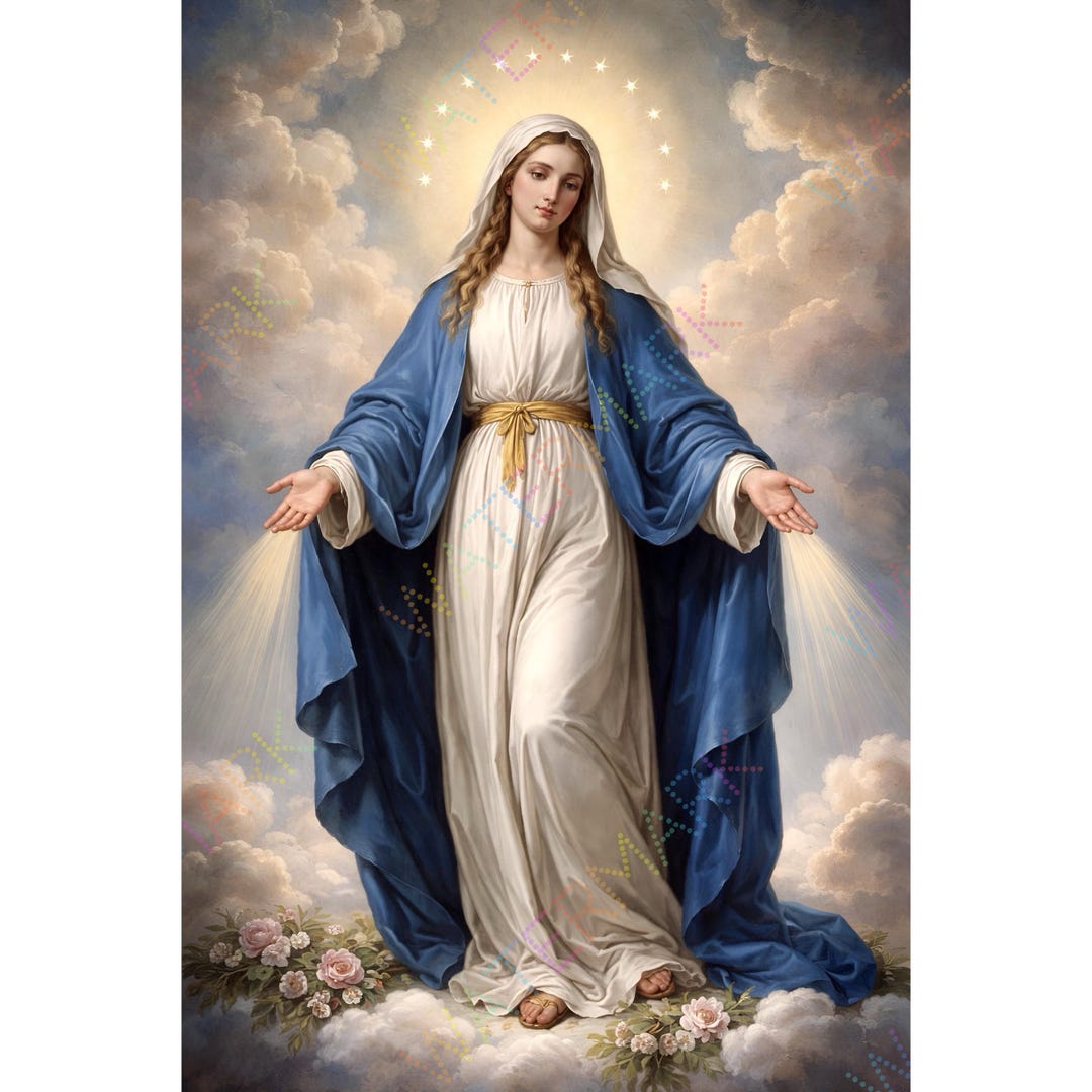 Our Lady of Grace Canvas Canvas Print – Catholic Virgin Mary Wall Art ...