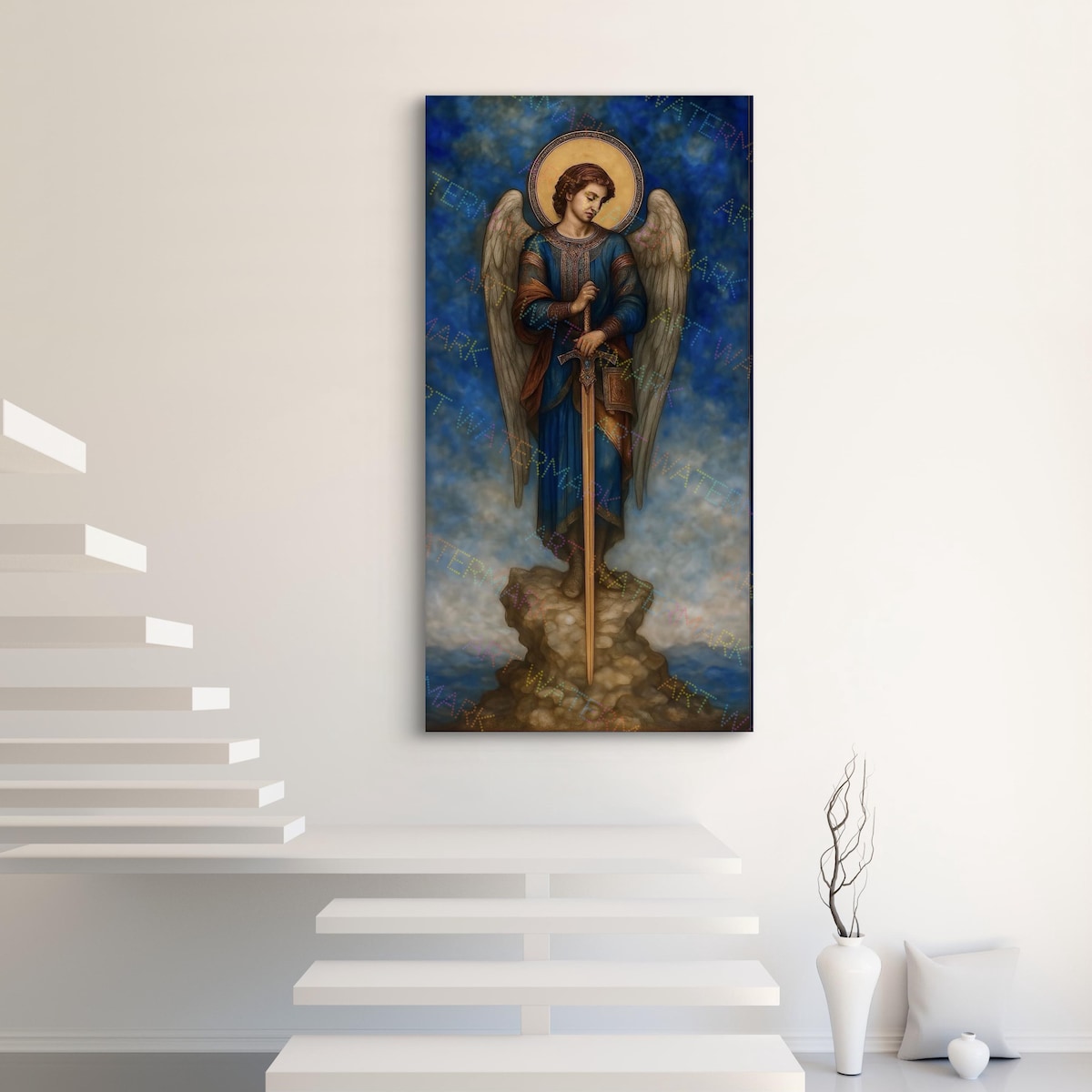 St. Michael the Archangel on Canvas | Angel Wall Art | Catholic Artwork | Patron Saint - Etsy