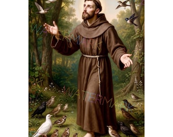 St. Francis of Assisi Art Print, Catholic Wall Decor (Digital Download)