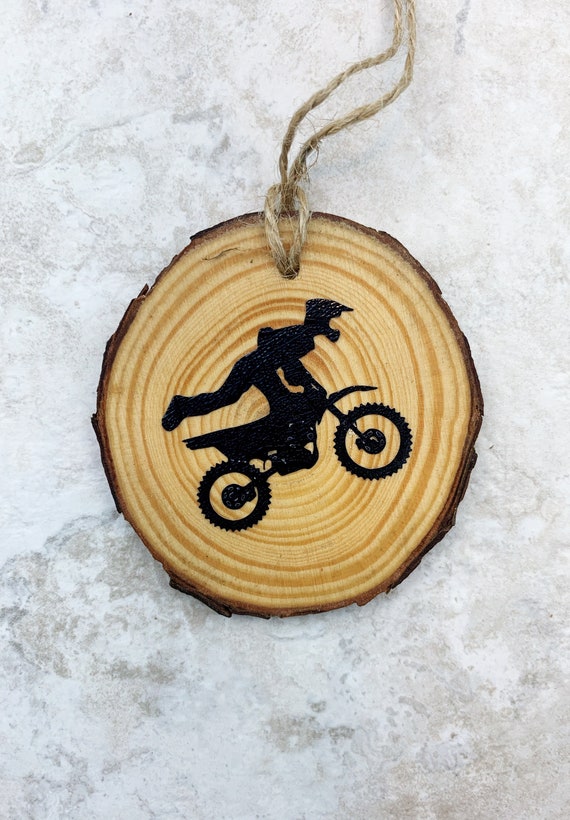 Dirt Bike Ornament Motocross Gift Wooden Round Wood Etsy