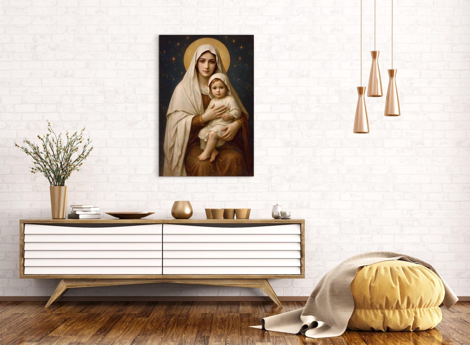 Madonna and Child Canvas Painting | Virgin Mary & Baby Jesus Wall Art ...