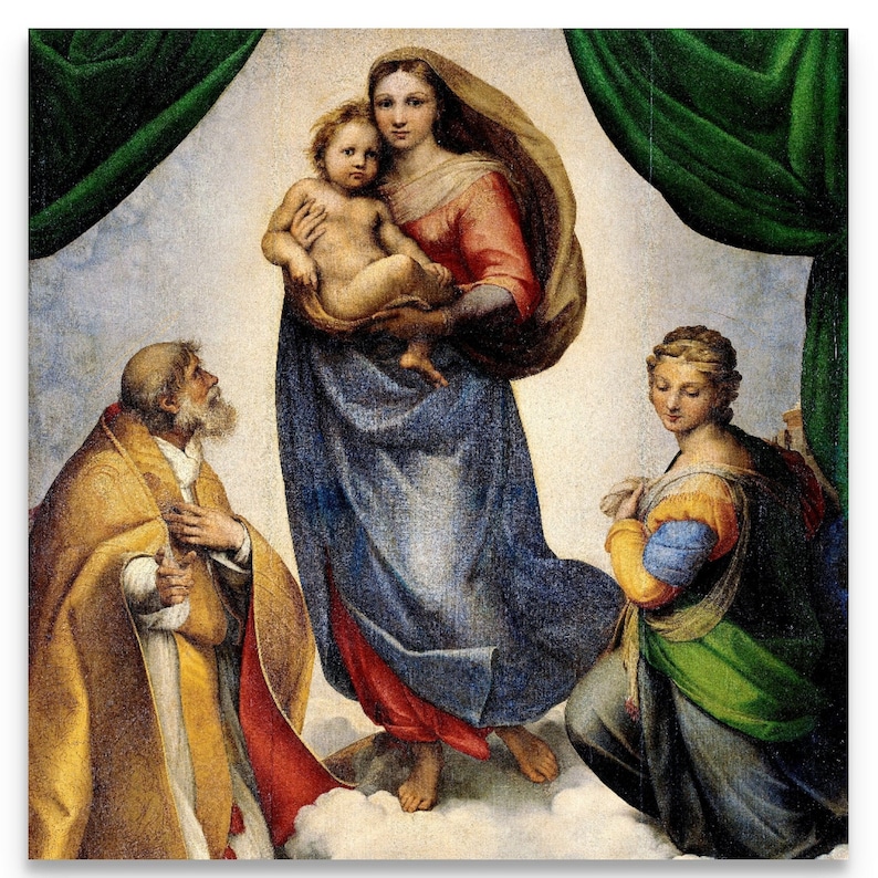 Fine Art Prints Virgin Mary Madonna /& Child Sistine Chapel Catholic Art Raphael Wall Art