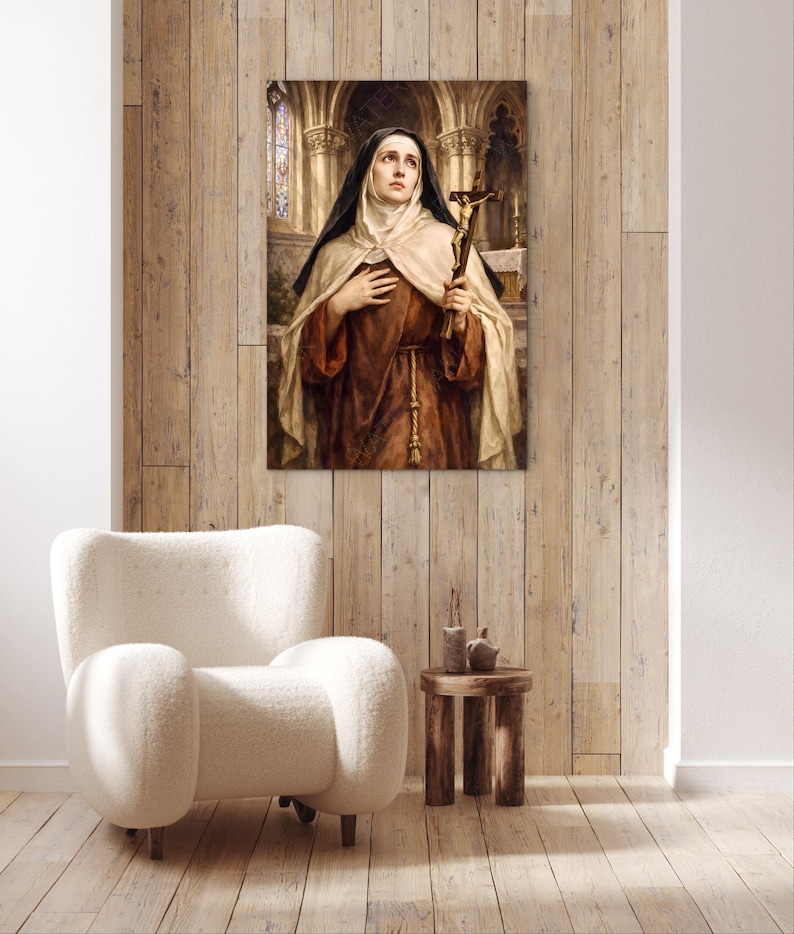 St. Teresa of Avila Canvas Wall Art | Catholic Saint Painting Print ...