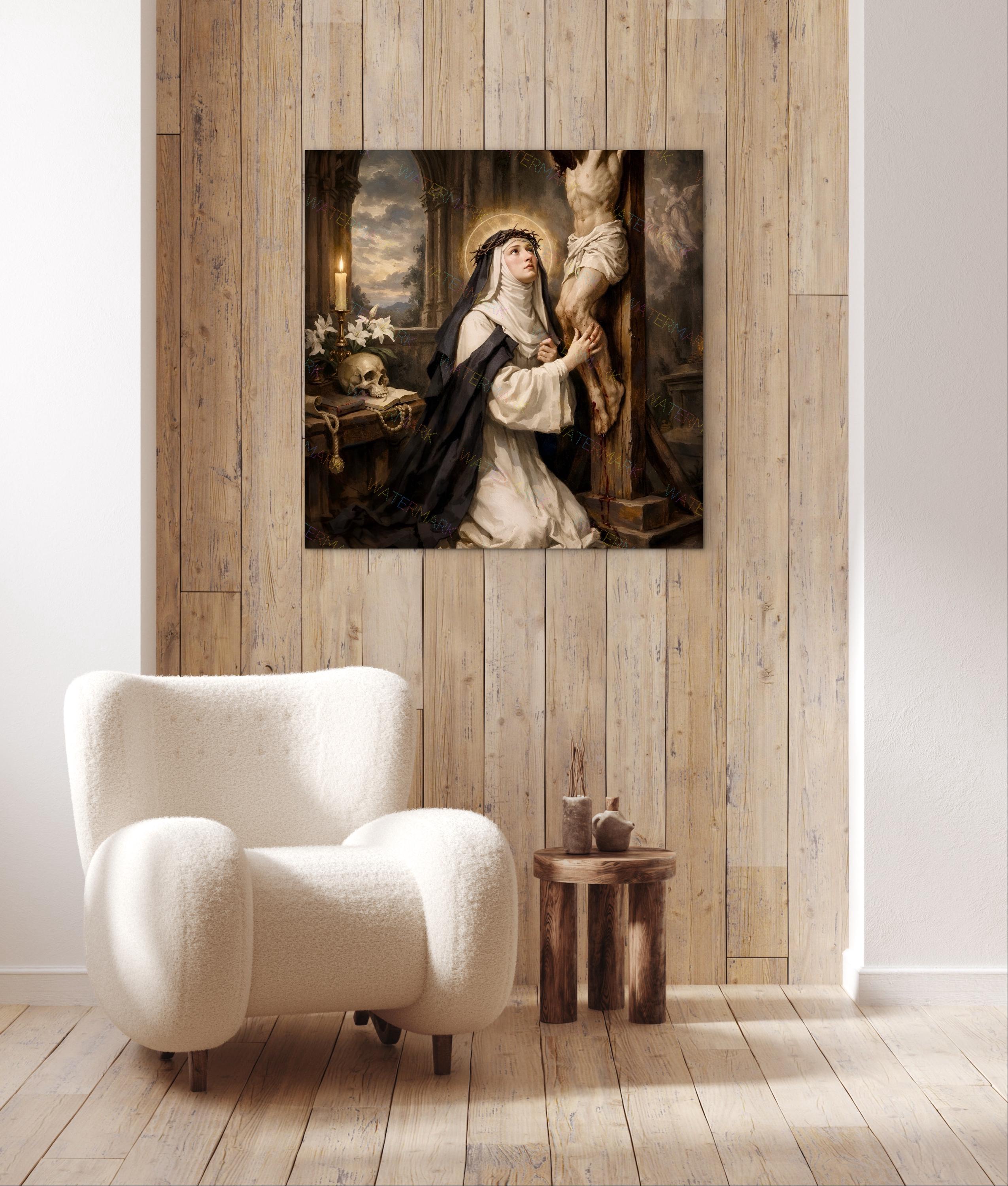 St. Catherine of Siena With Crown of Thorns Canvas Art Picture ...