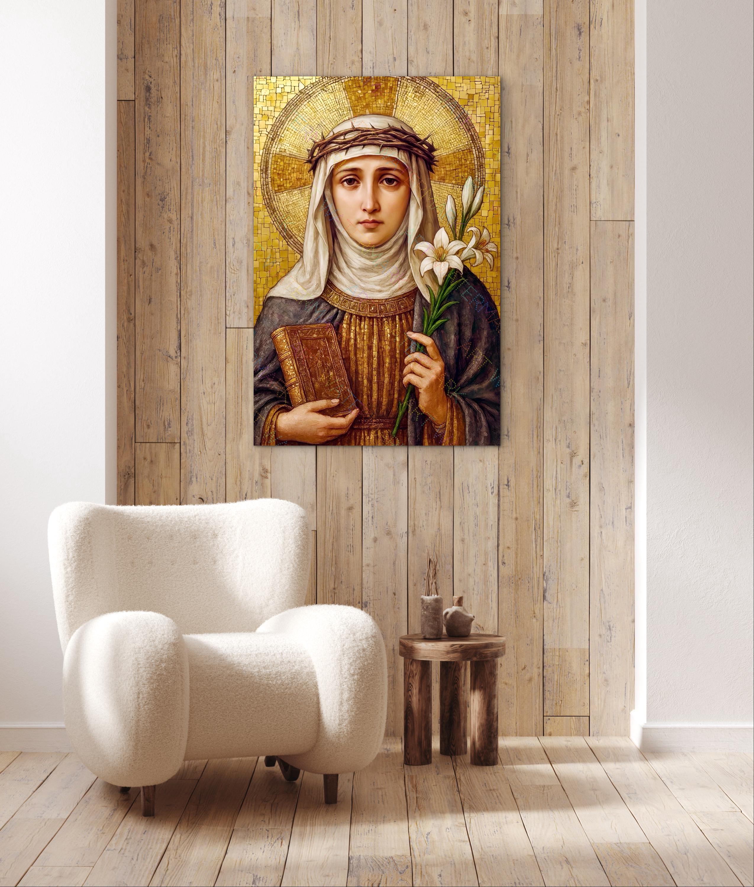 St. Catherine of Siena Canvas | Catholic Saint Wall Art | Italian ...