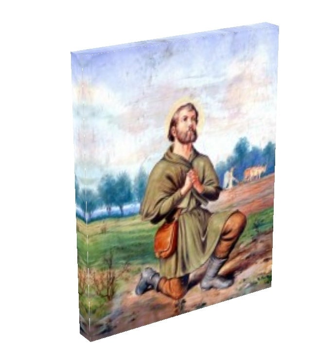 St. Isidore the Farmer Patron Saint of Farmers Canvas Art Etsy UK
