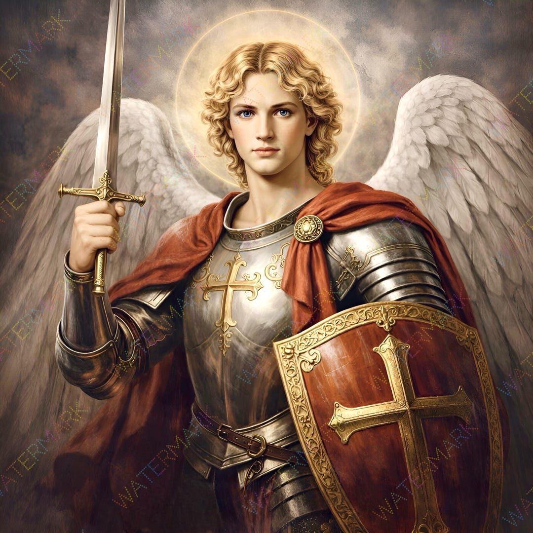 St Michael Archangel Canvas Art | Catholic Christian Religious Print - Etsy