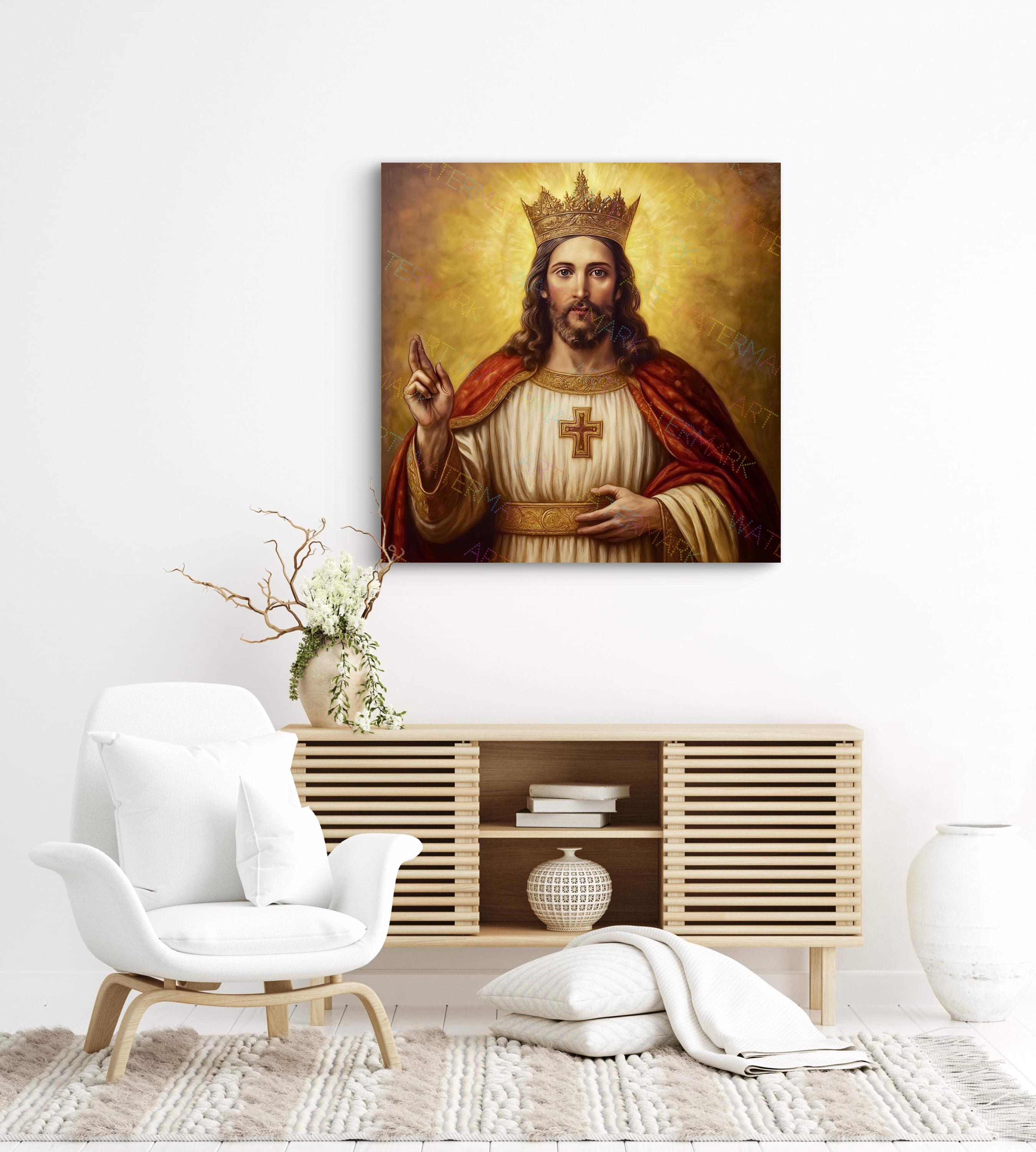 Christ the King Canvas Art: Radiant Jesus Wall Decor - Etsy