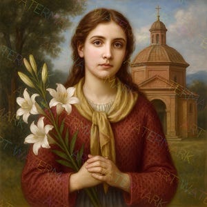 Saint Maria Goretti Virgin & Martyr Canvas Art Picture | Catholic Saint Pictures