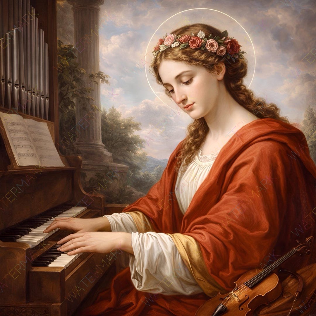 Saint Cecilia Canvas Art: Catholic Patron Saint of Music - Etsy