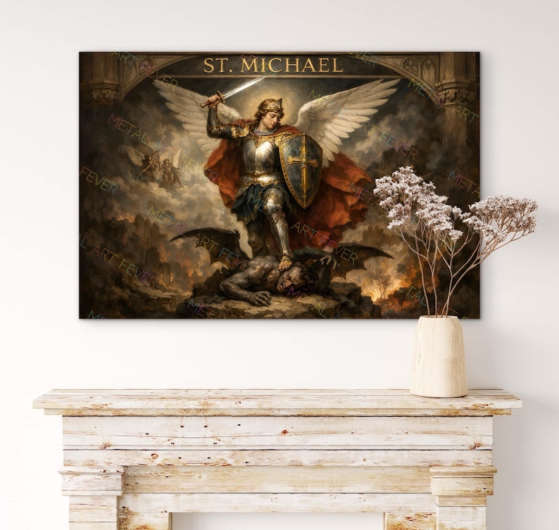 St. Michael the Archangel Canvas Painting | Catholic Wall Art ...