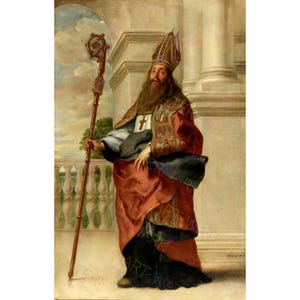 St. Ambrose Canvas Art, Saint Gifts, Catholic Fine Art Prints, Catholic Gifts, Saints