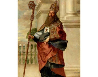 St. Ambrose Canvas Print: Catholic Fine Art, Saint Gift