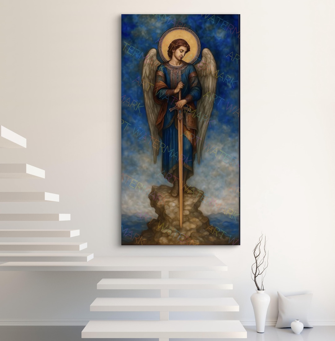 St. Michael the Archangel on Canvas | Angel Wall Art | Catholic Artwork ...