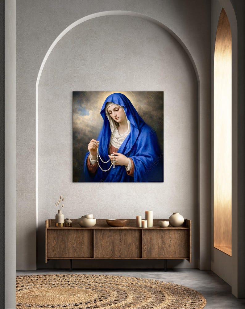 Our Lady of Rosary Canvas Print: Catholic Wall Art - Etsy