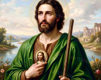 St. Jude Digital Art | Catholic Saint Printable | Patron of Hope Religious Wall Decor