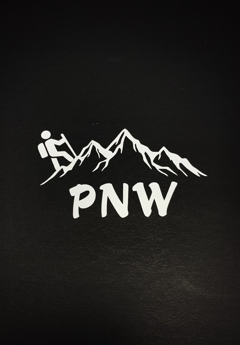 PNW Hiking Decal Mountains Hiking Sticker for Car or Truck Etsy