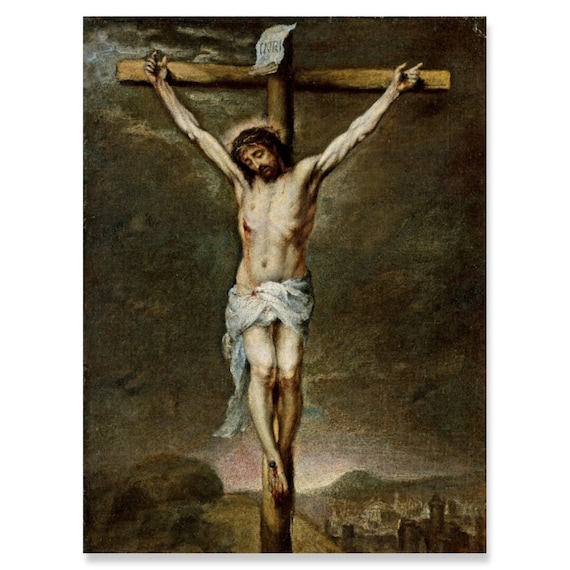 Jesus Christ on Cross Crucifix Picture by Murillo Church Art Etsy