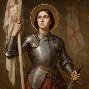 St. Joan of Arc Canvas | Saint Picture on Canvas | Catholic Gift | Patron of France