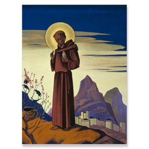 St. Francis of Assisi Canvas Birds Mountains Scenic Art - Etsy