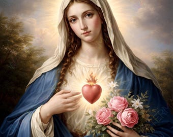 Our Lady of the Mystical Rose Canvas Art Print