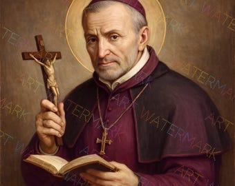 St. Alphonsus Liguori Canvas Art | Religious Wall Décor | Saint Pictures | Catholic Gifts | Saint Artwork