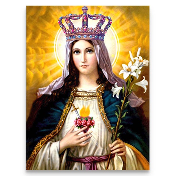 Our Lady Queen of Heaven & Earth, Canvas Art, Large Wall Decor