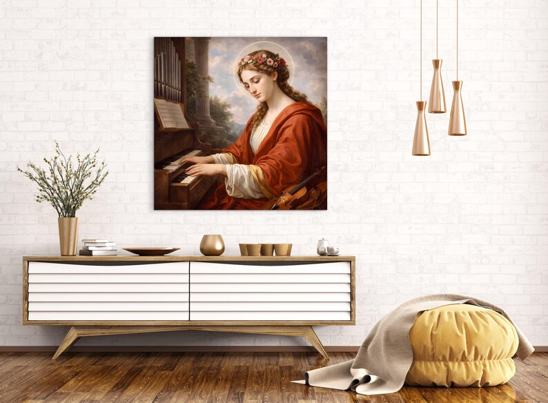 Saint Cecilia Canvas Art: Catholic Patron Saint of Music - Etsy
