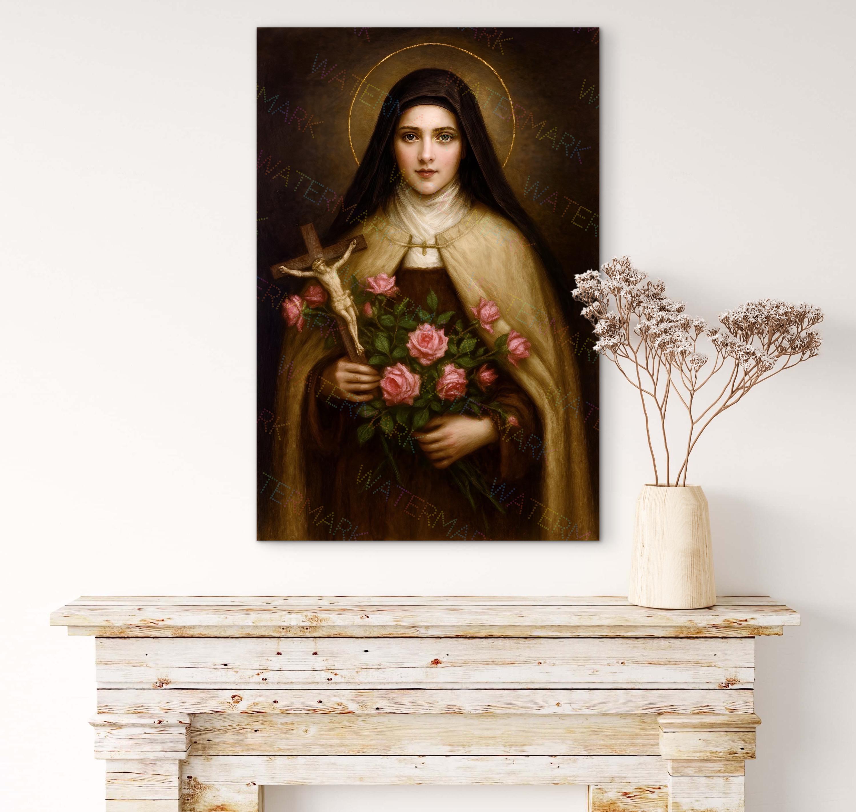 Saint Therese of Lisieux Canvas, the Little Flower Picture, Catholic ...