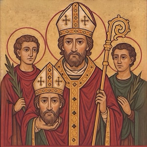 St. Denis Canvas Art | Religious Wall Décor | Saint Denis & Companions | Catholic Gifts | Saint Artwork