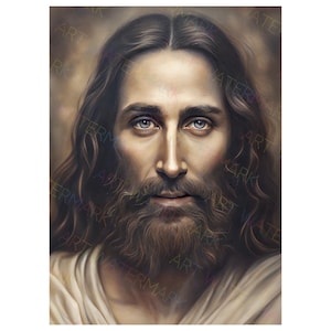 Jesus Christ Canvas Art: Shroud of Turin Reconstruction, Fine Art Print