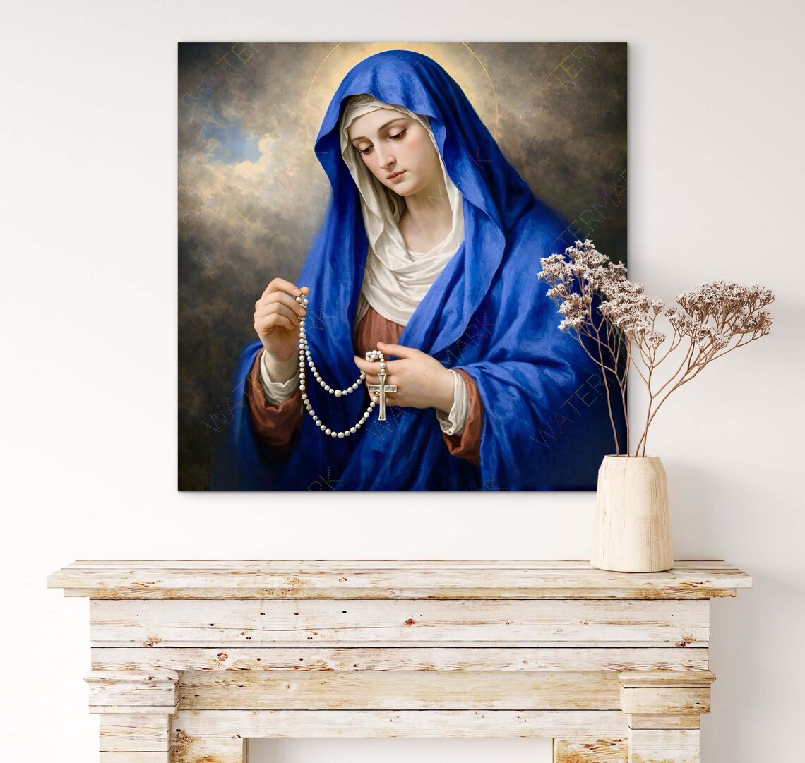 Our Lady of Rosary Canvas Print: Catholic Wall Art - Etsy