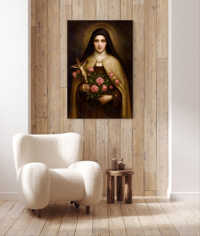 Saint Therese of Lisieux Canvas, the Little Flower Picture, Catholic ...
